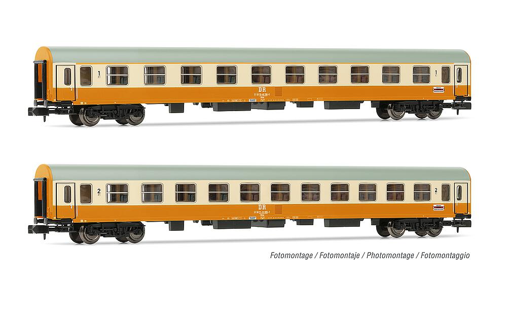 ARNOLD HN4370  1/160   DR, Coffret de 2 voitures de voyageurs Städte-Express, orange/beige, composé de 1 x Ame et 1 x Bme 