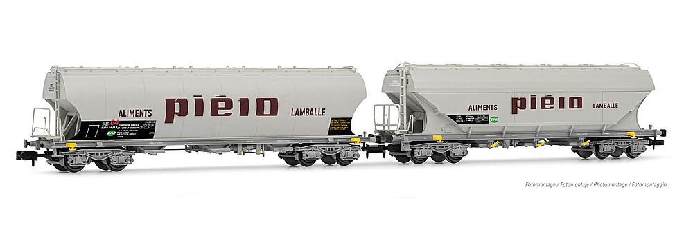ARNOLD HN6511  1/160   SNCF, Coffret de 2 wagons à toit pivotant Uagpps, avec parois de silo bombées 