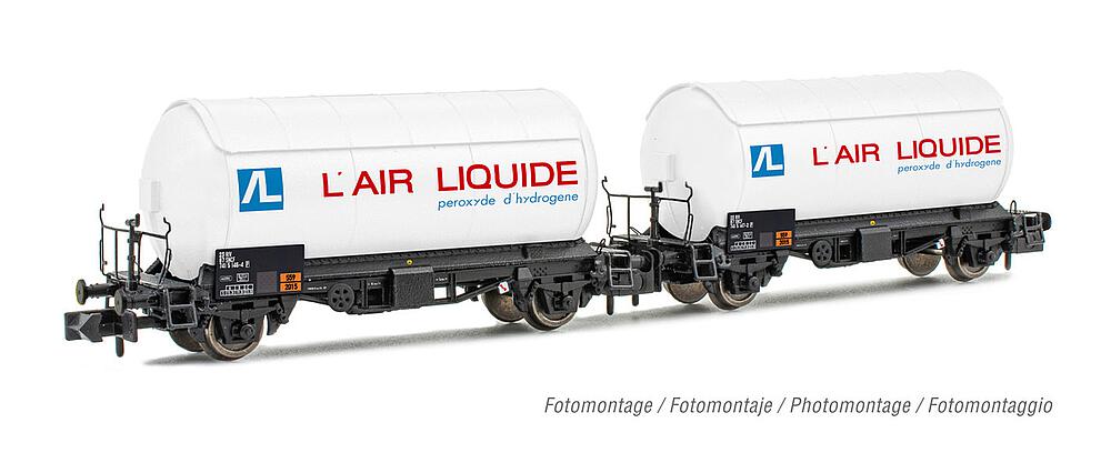 ARNOLD HN6526  1/160   SNCF, Coffret de 2 wagons à 2 essieux. Wagon-citerne de gaz, Air Liquide 