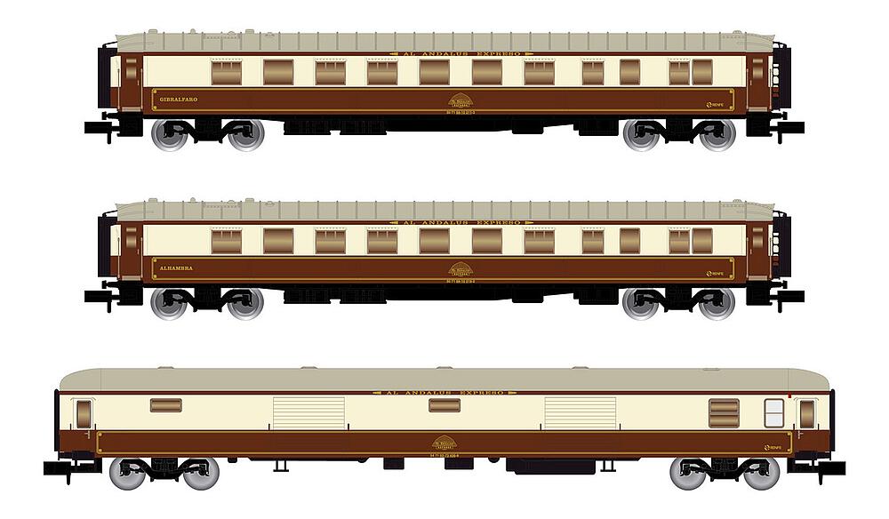 ARNOLD HN4396  1/160   RENFE, coffret de 3 voitures voyageurs, Al-Andalus 