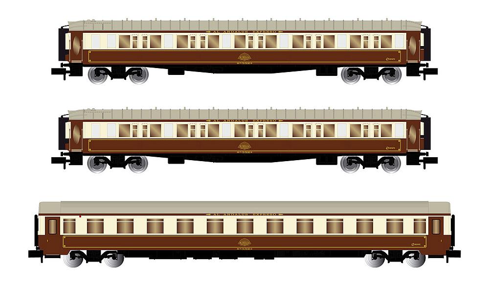 ARNOLD HN4397  1/160   RENFE, coffret de 3 voitures voyageurs, Al-Andalus 