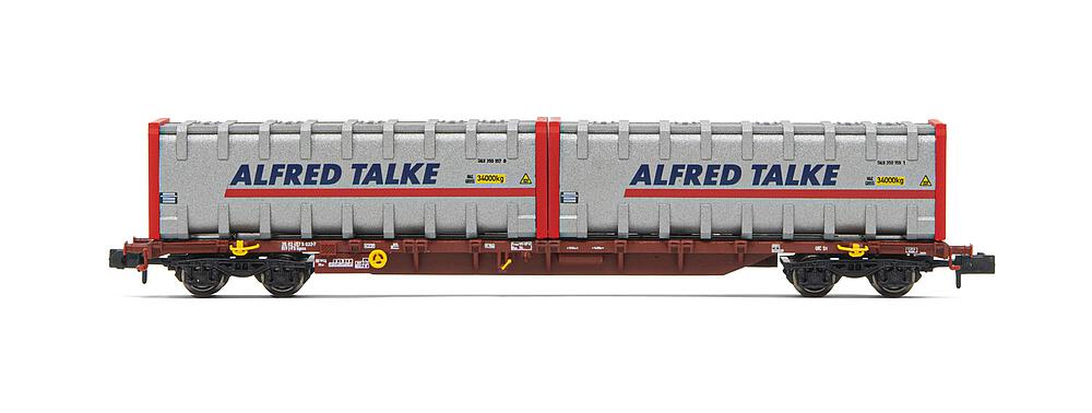 [ARNOLD HN6590  ] ARNOLD HN6590   N  Wagon porte-conteneurs à 4 essieux Sgnss, brun, avec 2x 30container Alfred Talke 