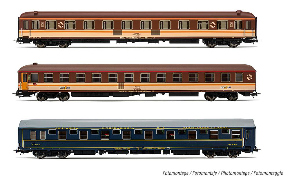 ELECTROTREN HE4016  1/87   RENFE, coffret de 3 voitures de voyageurs Media Luna 