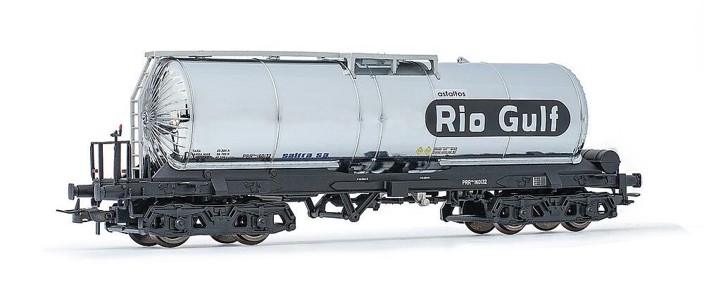ELECTROTREN HE6054  1/87   Renfe, camion-citerne 4 essieux, chrome, Saltr / Rio Gulf 