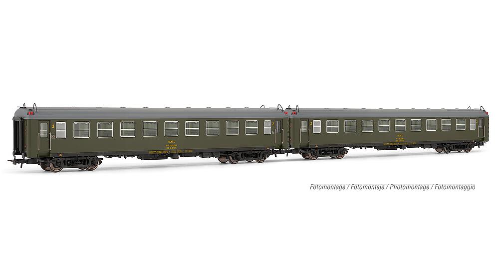 ELECTROTREN HE4026   H0  RENFE, coffret de 2 voitures de 2e classe pour trains voyageurs 5000 BB4 