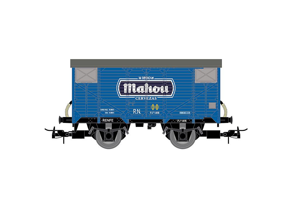 ELECTROTREN HE6055   H0  R.N., wagon de marchandises couvert à 2 essieux PJ 