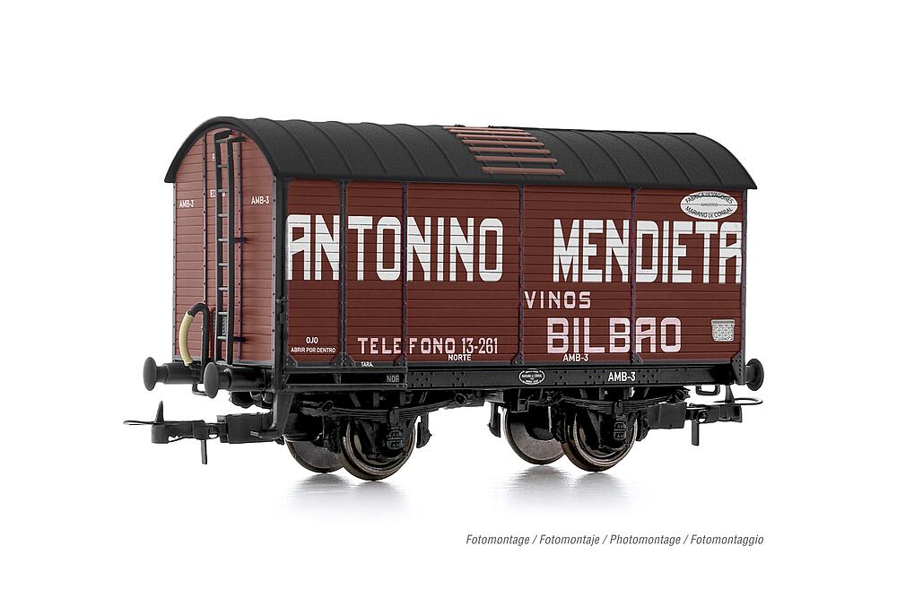 ELECTROTREN HE6060   H0  NORTE, chariot pour fûts blancs, Antonino Mendieta ? Vinos Bilbao 