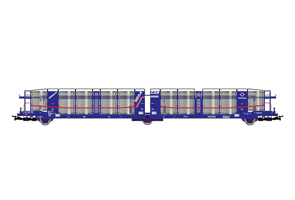 ELECTROTREN HE6067   H0  TRANSFESA/POOL HISPANAUTO, camion à 3 essieux. Wagon de transport de voitures Laeks 
