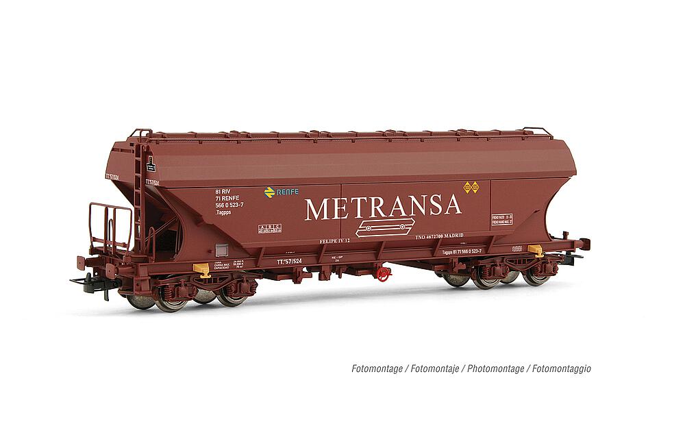 ELECTROTREN HE6068   H0  RENFE, wagon à 4 essieux. Wagon à toit pivotant TT5 
