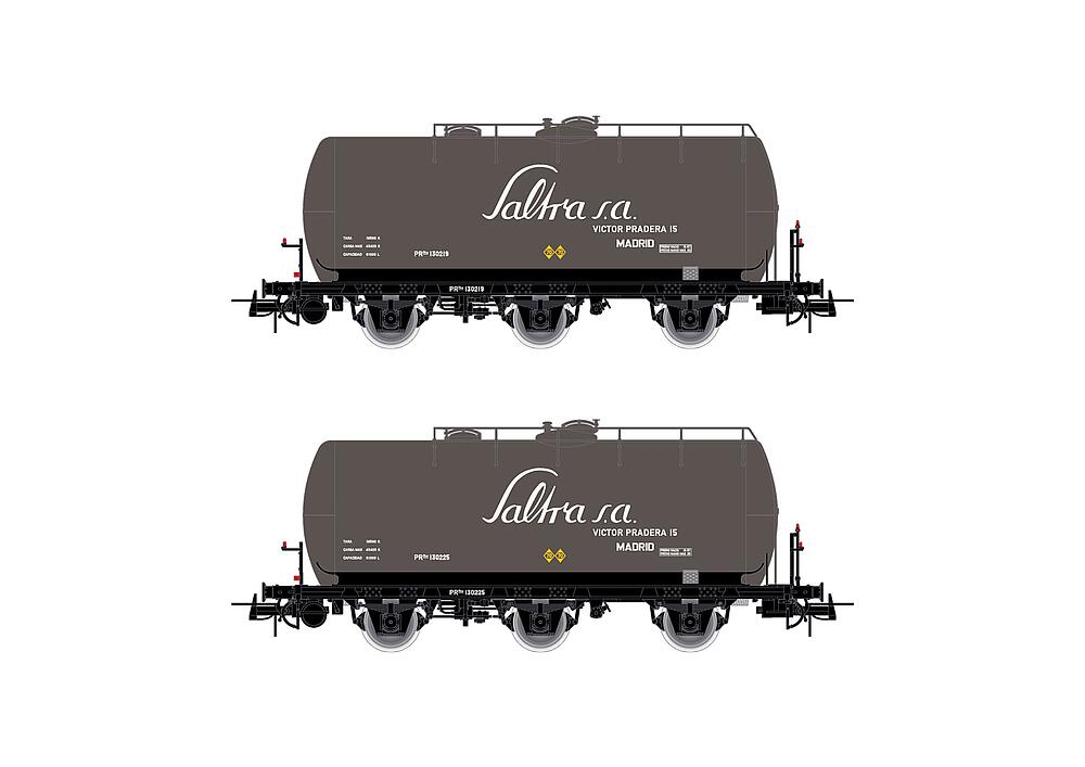 ELECTROTREN HE6053   H0  RENFE, coffret de 2 wagons à 3 essieux. Wagon-citerne 