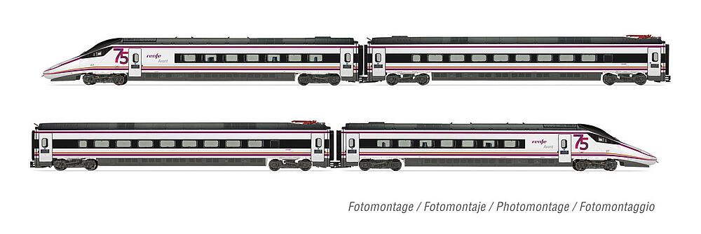 ELECTROTREN HE10201  1/87   RENFE, 4 pièces train électrique à grande vitesseS-114, 75 ans RENFE 