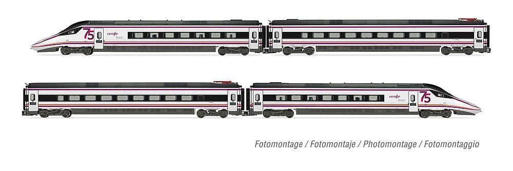 ELECTROTREN E10201D  1/87   RENFE, 4 pièces train électrique à grande vitesseS-114, 75 ans RENFE 