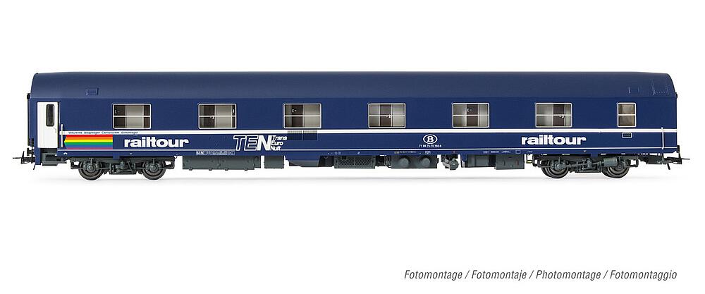 JOUEF HJ4160  1/87   SNCB, voiture-lits T2, TEN Railtour avec toit bleu 