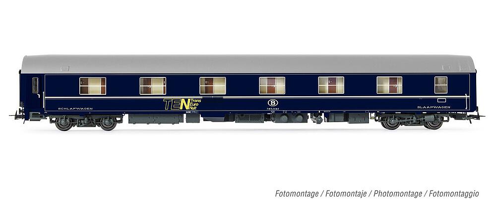 JOUEF HJ4161  1/87   SNCB, voiture-lits T2 , CIWL avec logo TEN 