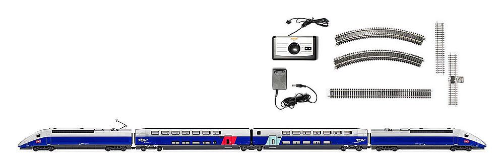 [JOUEF HJ1061  ] JOUEF HJ1061  1/87   Jouef Junior, SNCF, Kit de démarrage TGV Duplex, bleu/gris 