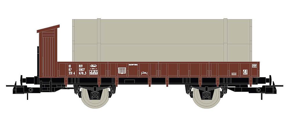 JOUEF HJ5704  1/87   SNCF, wagon plat à 2 essieux, chargé de tubes 