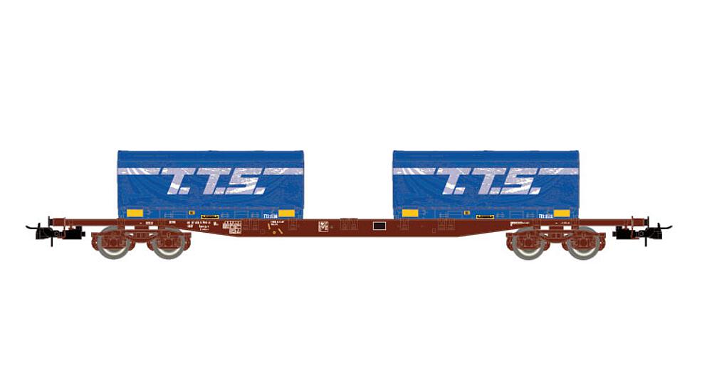 JOUEF HJ6259   H0  SNCF, wagon à 4 essieux. Wagon porte-conteneurs S70 