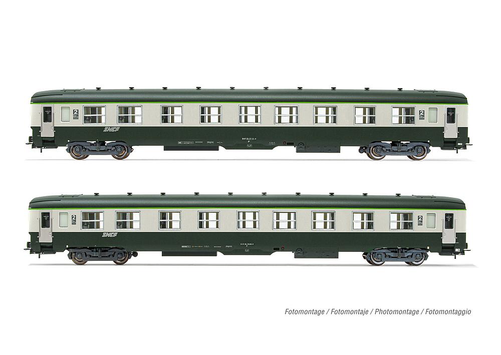 JOUEF HJ4182   H0  SNCF, coffret de 2 voitures voyageurs 2ème classe DEV AO U59 (ex A9 