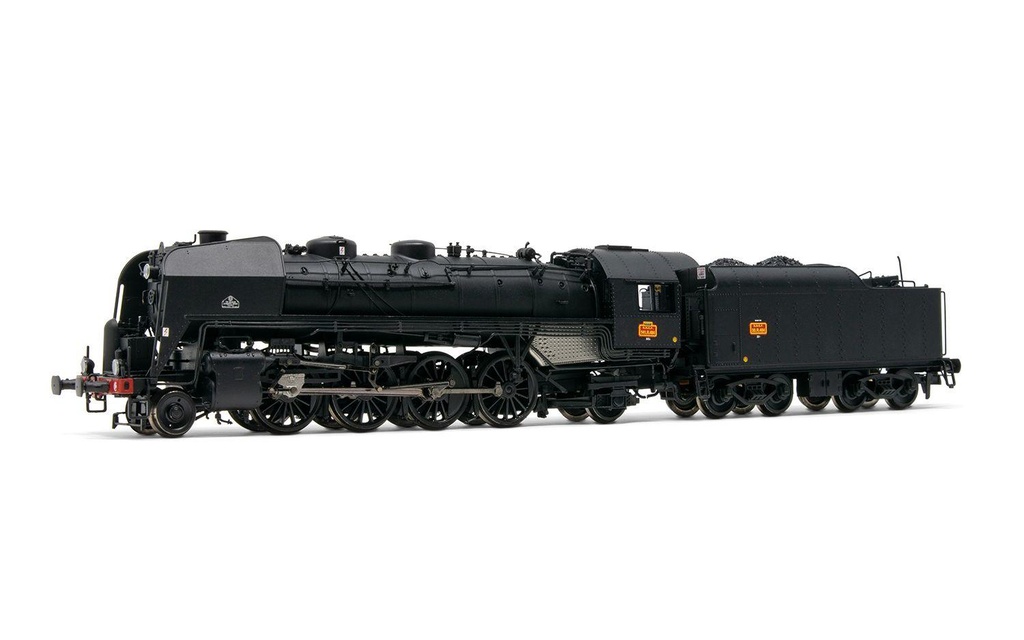 HJ2431S SNCF, locomotive à vapeur 141 R 484, avec 3 feux avant et tender à charbon, livrée noire, dépôt Hausbergen, ép. III, avec décodeur sonore