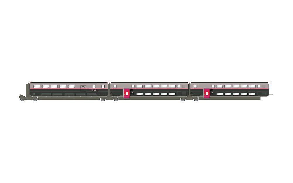 [JOUEF HJ3016  ] JOUEF HJ3016   H0  SNCF, TGV Duplex Carmillon, set complémentaire de 3 pièces 