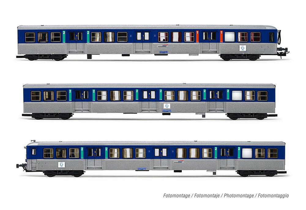[JOUEF HJ4184  ] JOUEF HJ4184   H0  SNCF, Coffret de 3 voitures de voyageurs RIO 80 Centre 