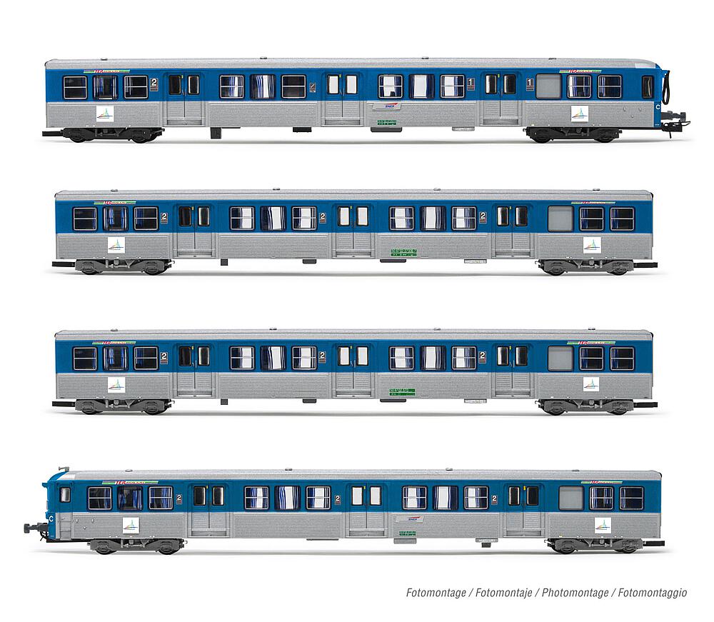 [JOUEF HJ4185  ] JOUEF HJ4185   H0  SNCF, Coffret de 4 voitures voyageurs RIO 77 