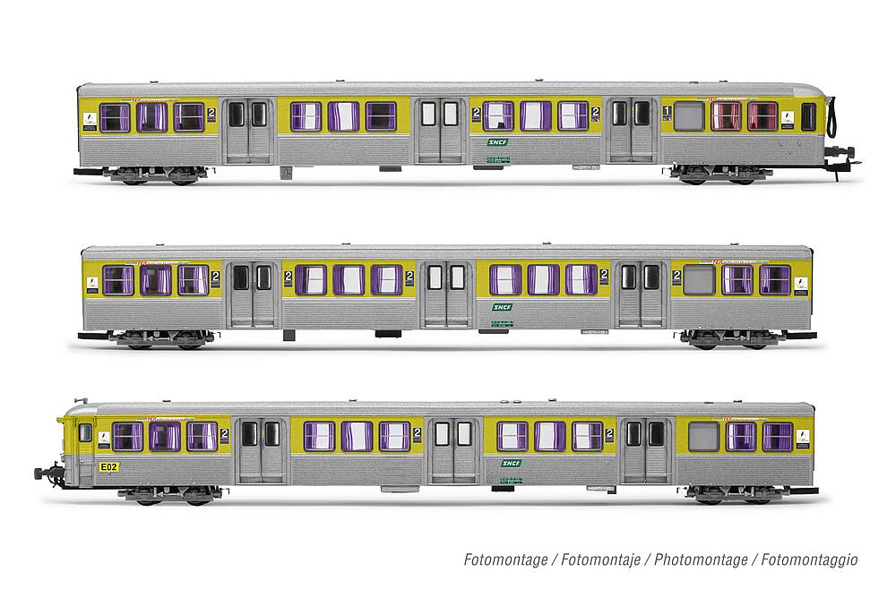 [JOUEF HJ4186  ] JOUEF HJ4186   H0  SNCF, coffret de 3 voitures voyageurs RIO 78 TER (ex NPDC) 