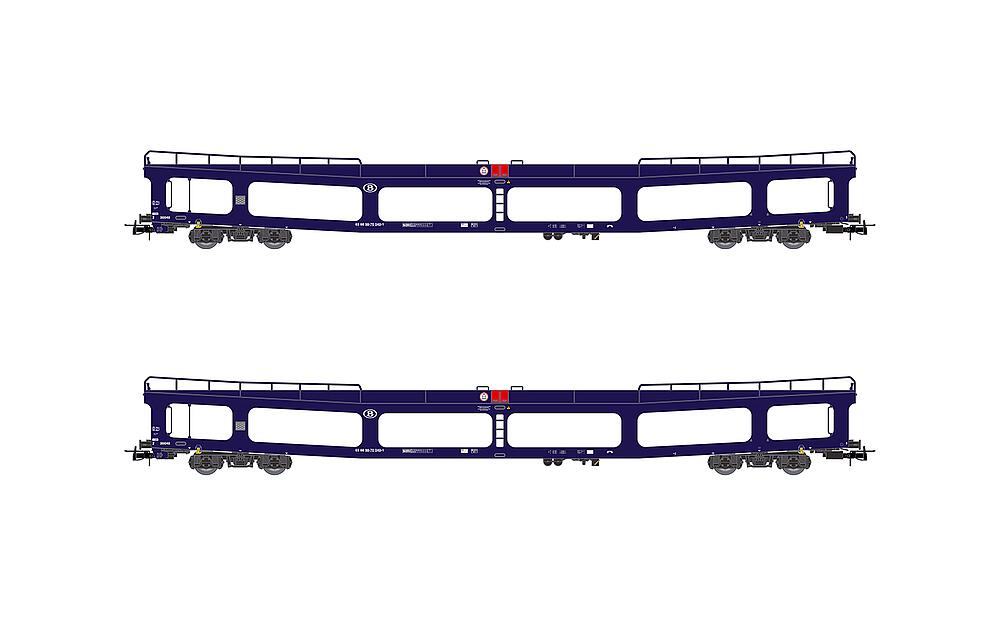 JOUEF HJ4190   H0  SNCB, Coffret de 2 voitures, voiture de transport de voitures DD DEV 66 