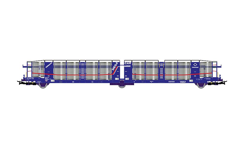 JOUEF HJ6266   H0  TRANSFESA/POOL HISPANAUTO, camion à 3 essieux. Wagon de transport de voitures Laeks 