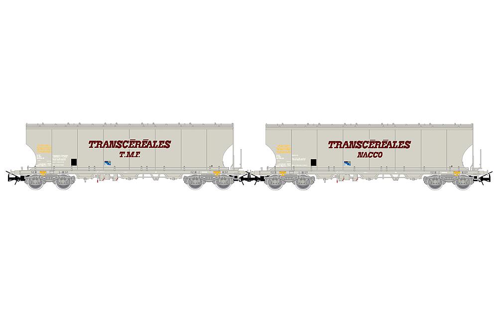 JOUEF HJ6270   H0  SNCF, 2 pièces, 4 essieux. Wagon à toit pivotant pour le transport de céréales vers l'Espagne 