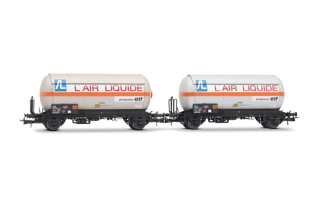 [JOUEF HJ6287  ] JOUEF HJ6287   H0  SNCF, Coffret de deux wagons-citernes à gaz à deux essieux avec toits pare-soleil, Air Liquide 