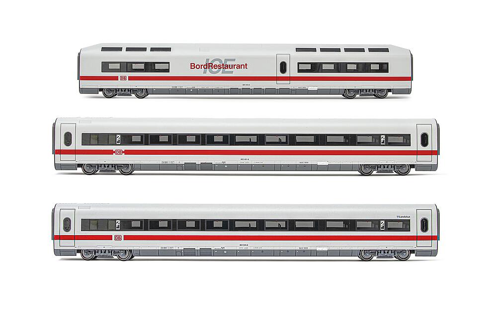 LIMA HL4675  1/87   DB AG, Coffret de 3 pièces pour complément ICE 1 série 401, blanc/rouge 