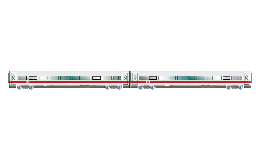 LIMA HL4678  1/87   DB AG, Coffret de 2 pièces pour complément ICE 1 série 401, blanc/rouge 