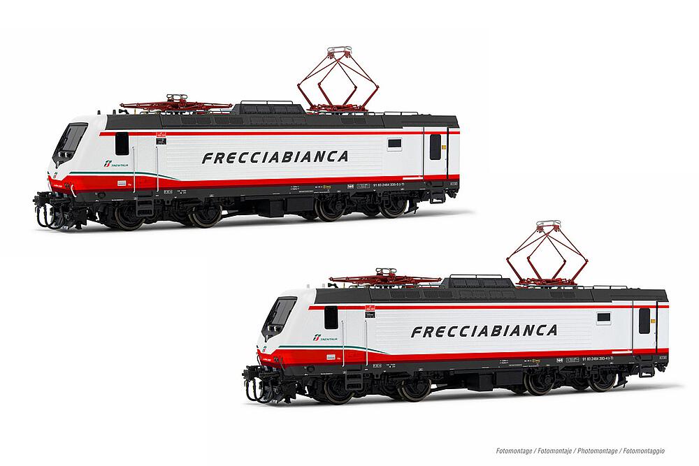 LIMA HL2663  1/87   FS Trenitalia, Coffret de 2 locomotives électriques E.464, motorisées, Frecciabianca 