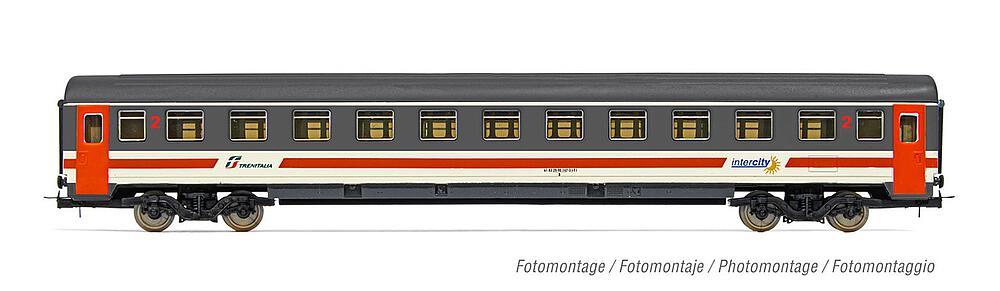 LIMA HL4050  1/87   FS, voiture de 2e classe UIC-Z1, gris/blanc, Intercity Giorno, bande rouge 