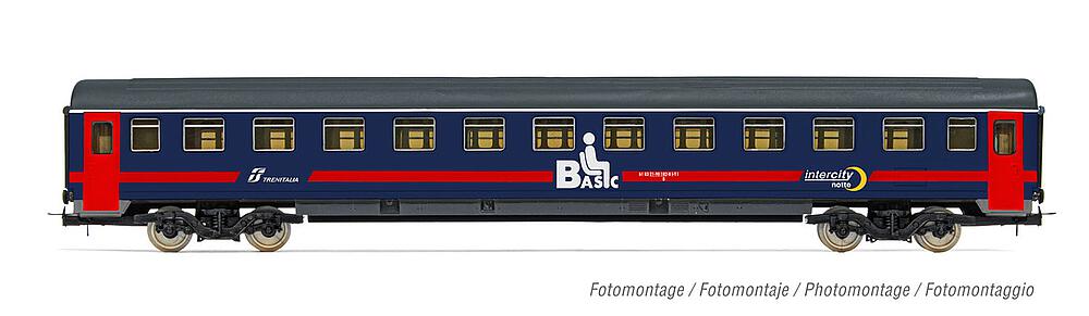 [LIMA HL4051  ] LIMA HL4051  1/87   FS, voiture de 2e classe UIC-Z1, bleue, Intercity NotteBasic, avec bandes roses 