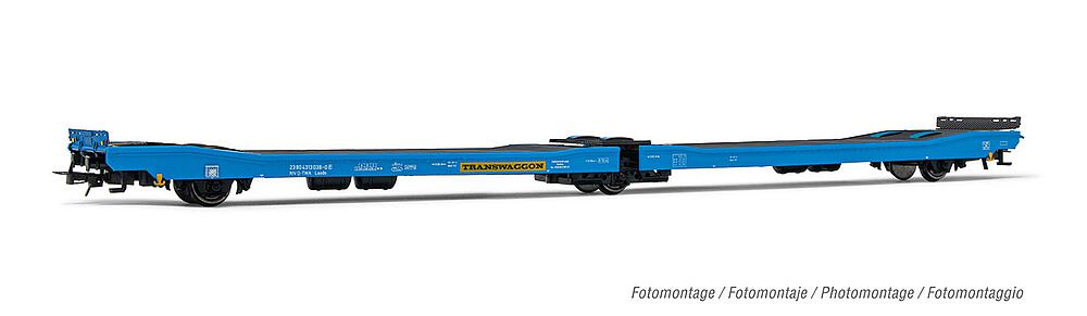 RIVAROSSI HR6568  1/87   TRANSWAGGON, 3 essieux. Chariot de transport de voitures Laads, bleu 
