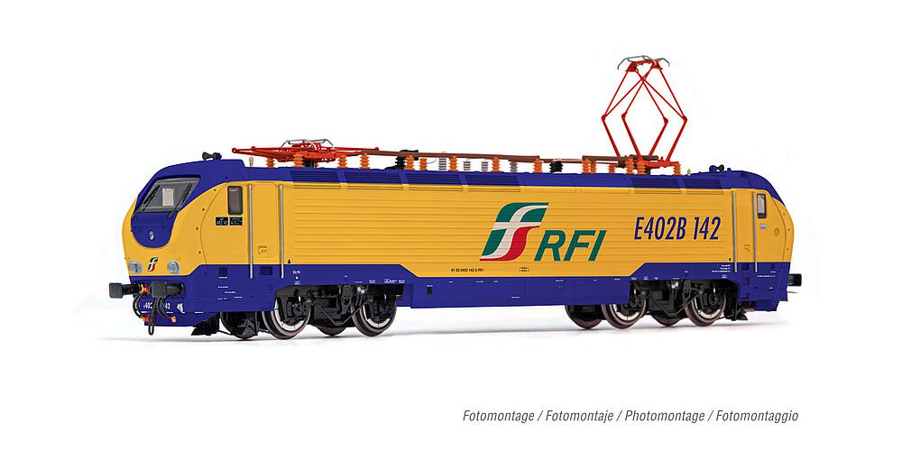 RIVAROSSI HR2905  1/87   FS RFI, Locomotive électrique E.402B, jaune/bleu 