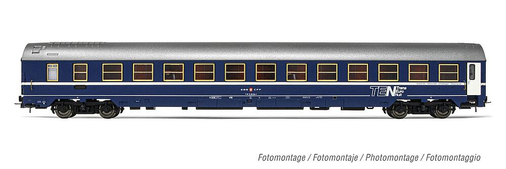 [RIVAROSSI HR4334  ] RIVAROSSI HR4334  1/87   CFF, Voiture-lits type MU 64 avec tabliers dans l'état original, TEN, avec toit en couleur aluminium 