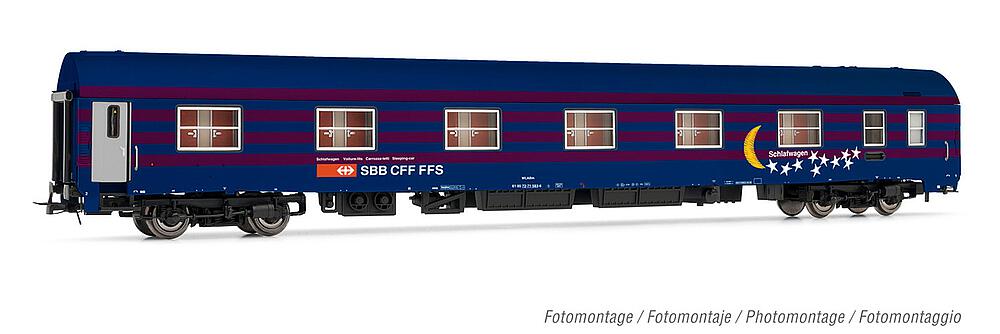 RIVAROSSI HR4335  1/87   CFF, Voiture-lits MU 68, Lune et étoiles 