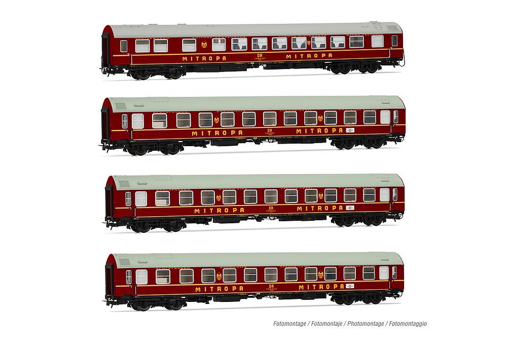 RIVAROSSI HR4379   H0  DR, coffret de 4 voitures voyageurs OSShD type B Tourex 