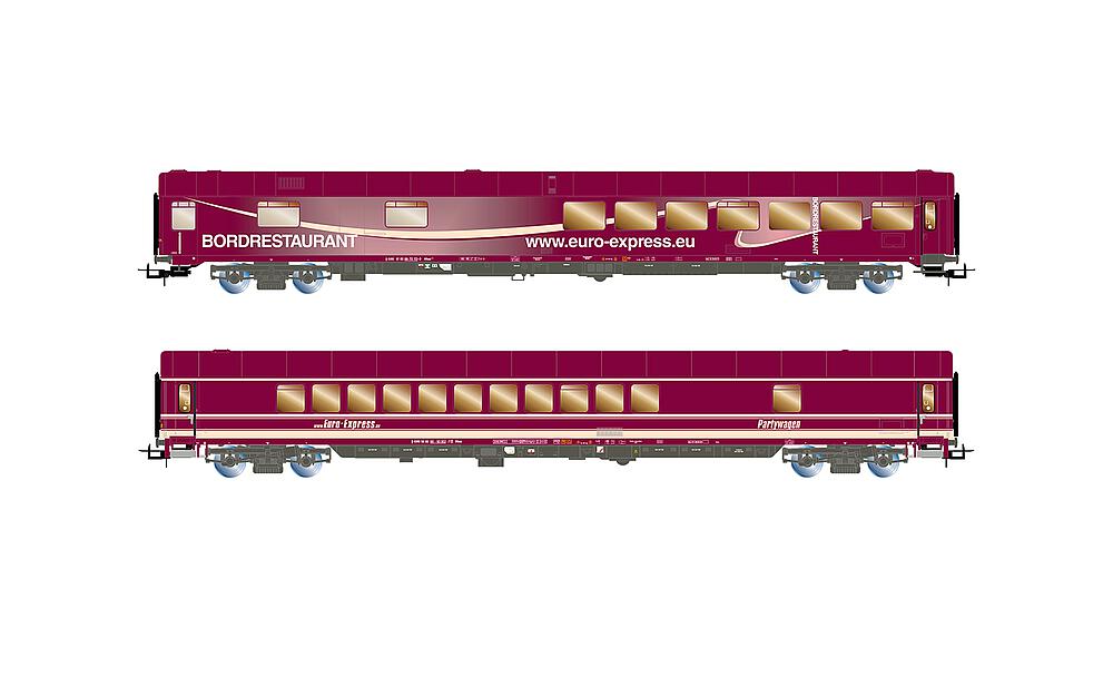 RIVAROSSI HR4350   H0  Euro-Express, coffret de 2 voitures de voyageurs 