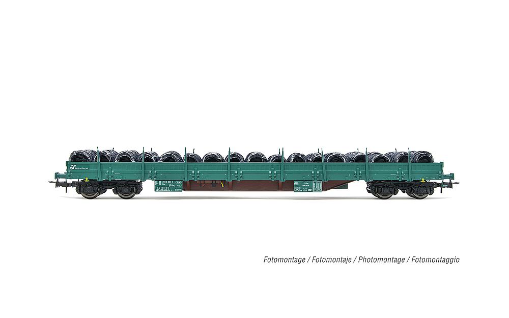 RIVAROSSI HR6553   H0  FS, wagon plat avec ranchers Res 