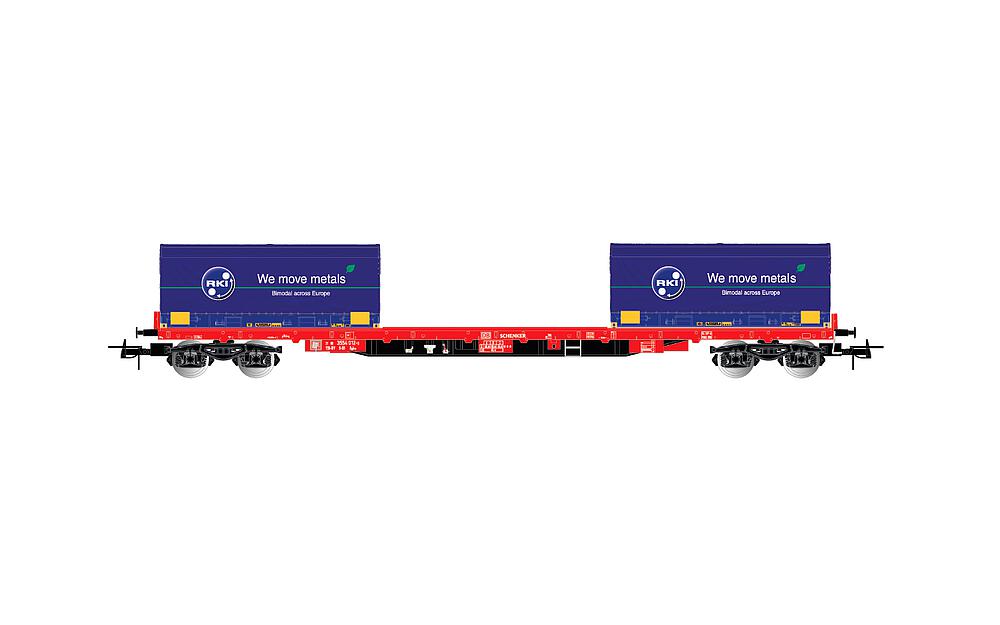 RIVAROSSI HR6558   H0  DB, wagon à 4 essieux. Wagon porte-conteneurs Rglns 673 