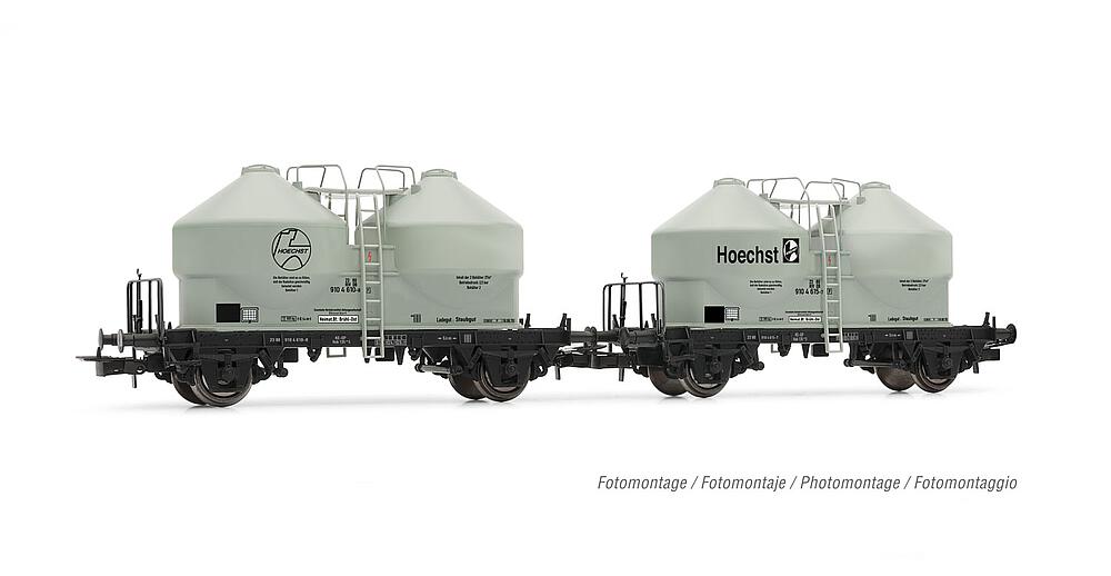 RIVAROSSI HR6574   H0  DB, set de 2 pièces, 2 essieux. Wagon-silo Ucs 