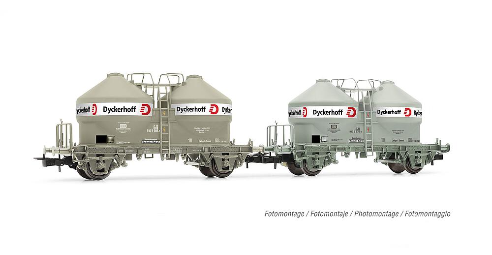 RIVAROSSI HR6591   H0  DB, Coffret de 2 essieux. Wagon-silo 