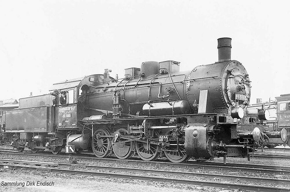 RIVAROSSI HR2808  1/87   DRG, locomotive à vapeur BR 55.25 (ex pr. G 8.1), noir/rouge 