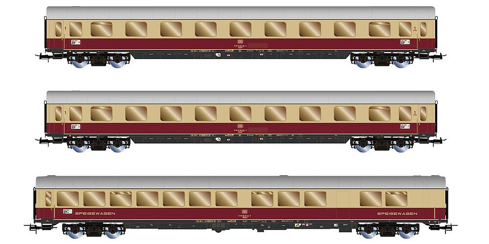 RIVAROSSI HR4306  1/87   DB, Coffret de 3 voitures, TEE Helvetia (Hambourg-Zurich) 