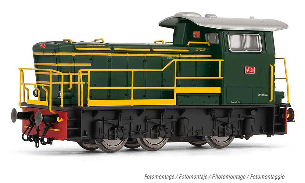 RIVAROSSI HR2793S  1/87   FS, locomotive diesel série D.245, verte, avec poignées modernes 
