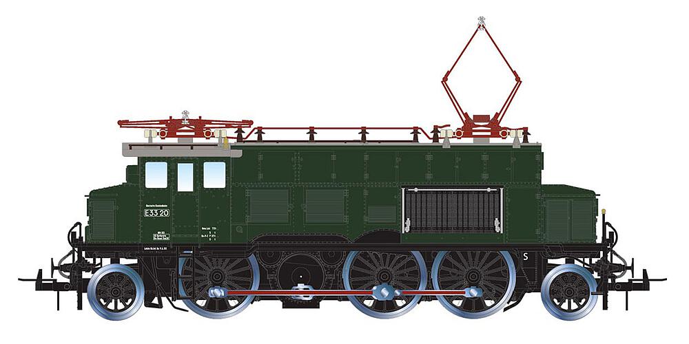 RIVAROSSI HR2853S  1/87   DB, locomotive électrique E 33 020, verte 